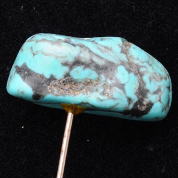 Vintage Turquoise Nugget Stick Pin - Picture 2 of 4
